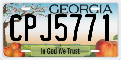 GA license plate CPJ5771