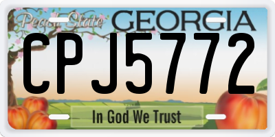 GA license plate CPJ5772