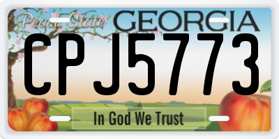 GA license plate CPJ5773