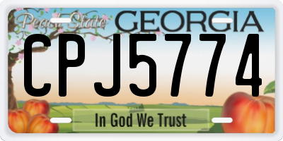 GA license plate CPJ5774