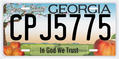 GA license plate CPJ5775