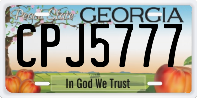 GA license plate CPJ5777