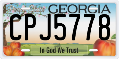 GA license plate CPJ5778