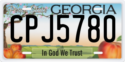 GA license plate CPJ5780