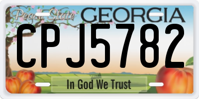 GA license plate CPJ5782