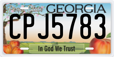 GA license plate CPJ5783