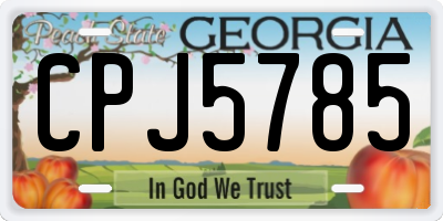 GA license plate CPJ5785