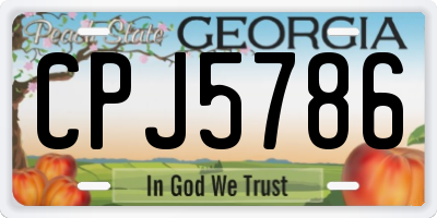 GA license plate CPJ5786