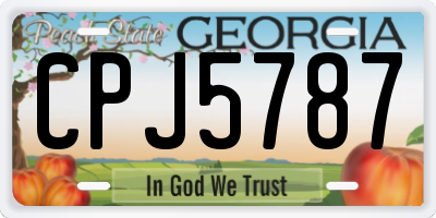 GA license plate CPJ5787