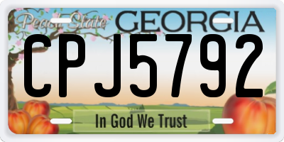 GA license plate CPJ5792