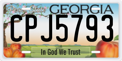 GA license plate CPJ5793