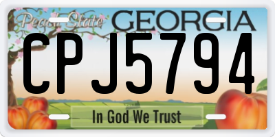 GA license plate CPJ5794