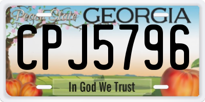GA license plate CPJ5796