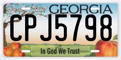 GA license plate CPJ5798