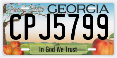 GA license plate CPJ5799