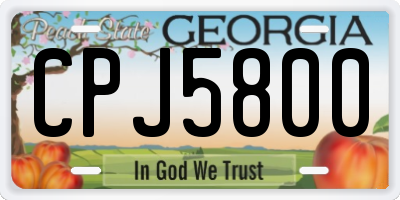 GA license plate CPJ5800