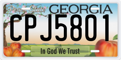 GA license plate CPJ5801