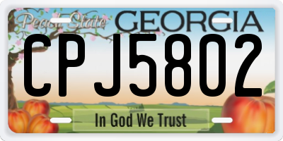 GA license plate CPJ5802
