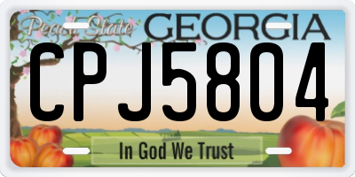 GA license plate CPJ5804