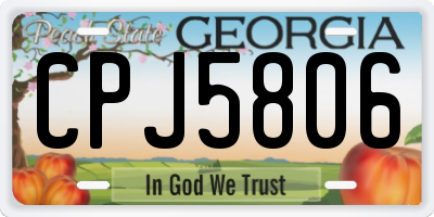 GA license plate CPJ5806