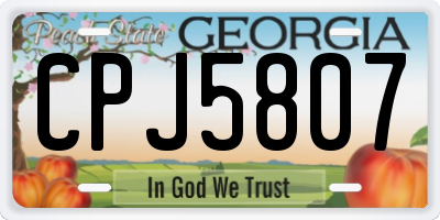 GA license plate CPJ5807