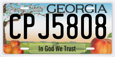 GA license plate CPJ5808