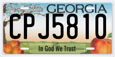GA license plate CPJ5810