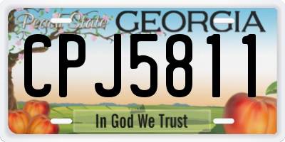 GA license plate CPJ5811