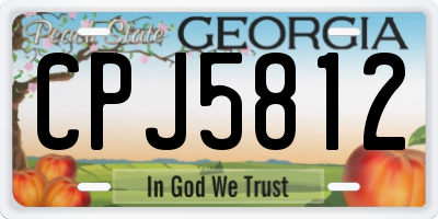 GA license plate CPJ5812