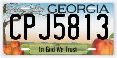 GA license plate CPJ5813