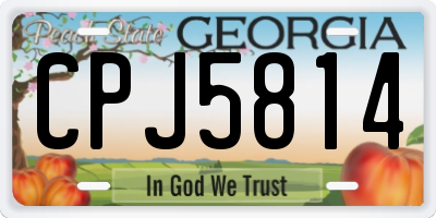 GA license plate CPJ5814