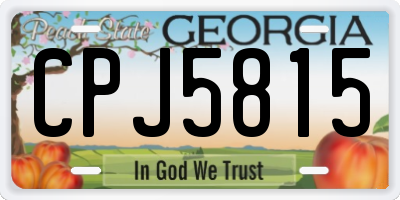 GA license plate CPJ5815