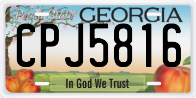 GA license plate CPJ5816