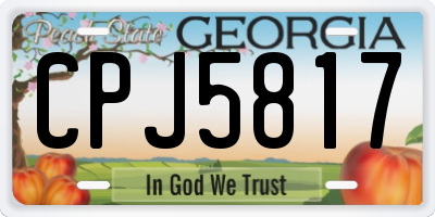 GA license plate CPJ5817