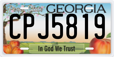 GA license plate CPJ5819