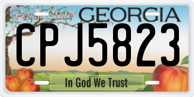 GA license plate CPJ5823