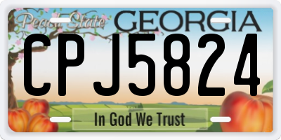 GA license plate CPJ5824