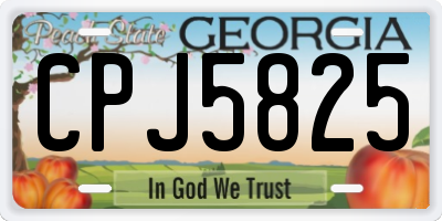 GA license plate CPJ5825