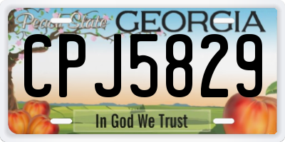 GA license plate CPJ5829
