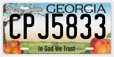 GA license plate CPJ5833