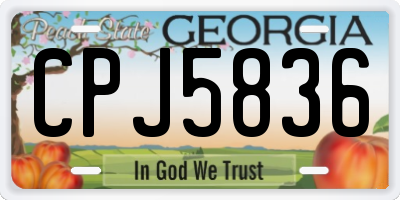 GA license plate CPJ5836