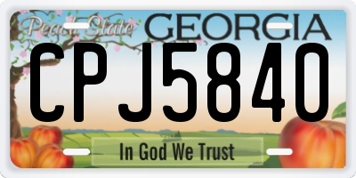 GA license plate CPJ5840