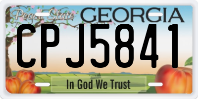 GA license plate CPJ5841