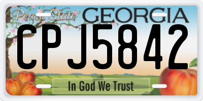 GA license plate CPJ5842