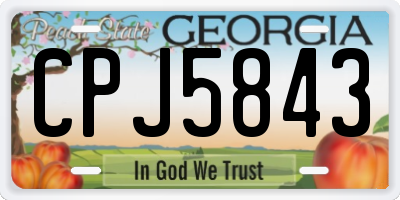 GA license plate CPJ5843