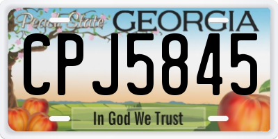 GA license plate CPJ5845