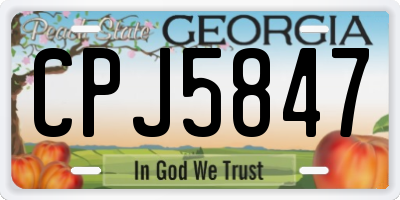 GA license plate CPJ5847