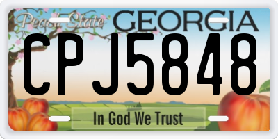 GA license plate CPJ5848