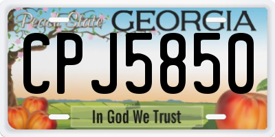 GA license plate CPJ5850