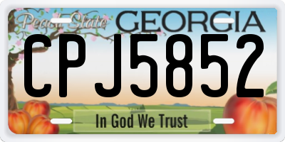 GA license plate CPJ5852